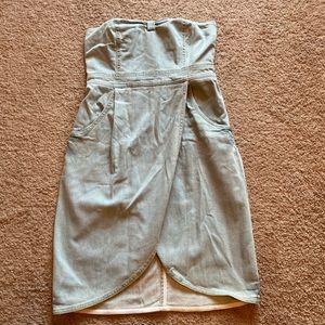 Radcliffe London Denim Strapless Tulip Skirt Dress